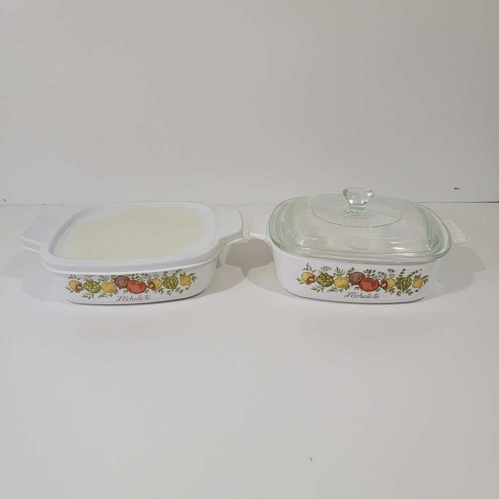 Vintage Corning Ware L'Echalote Spice O' Life A-1-B 1 Qt Casserole Set with Lids